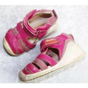 Ginoble by Biomecanics 20 Girls Toddlers Walking Sandals Pink Leather
